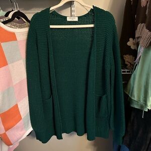 Zenana Outfitters Teal Open-Front Cardigan